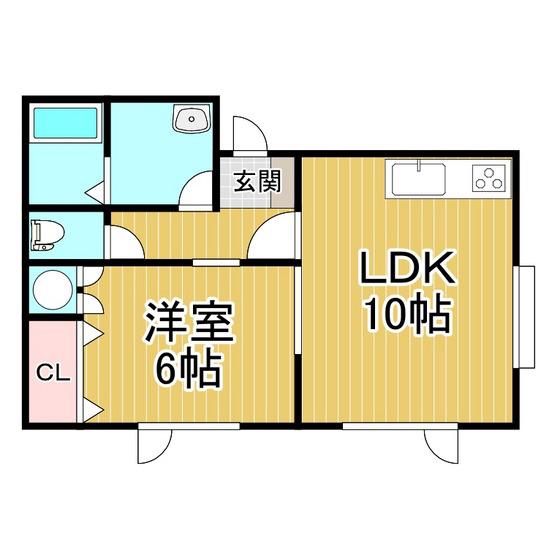 フエールコート(1LDK/2階)の間取り写真