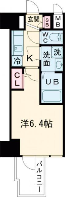 エスリード神戸三宮ヒルズ(1K/15階)の間取り写真