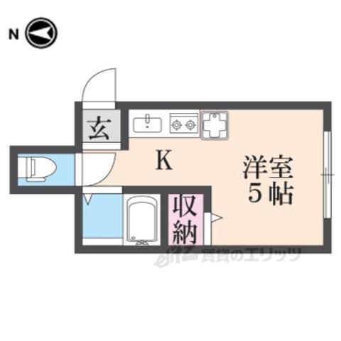 リッチヒル富雄(1K/1階)の間取り写真