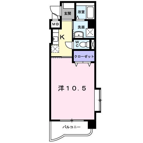 エヴァーグリーンM(1K/3階)の間取り写真