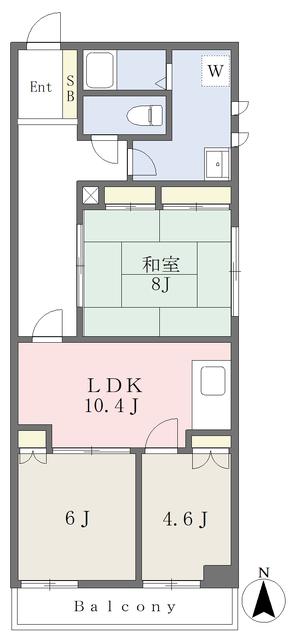 リバーコーポ(3LDK/3階)の間取り写真