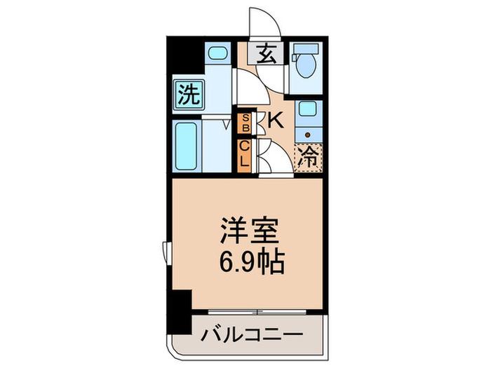 グランヴェルジュ大鳥居(1K/11階)の間取り写真
