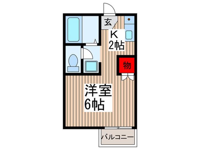 ファミーユ西野(1K/2階)の間取り写真