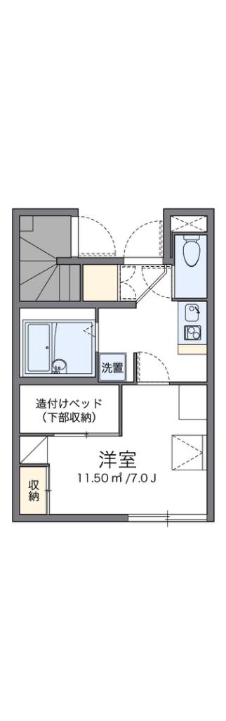 レオパレスミノール(1K/1階)の間取り写真