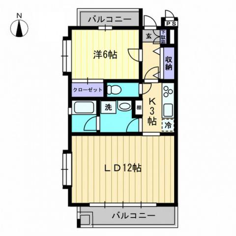 クロスアージュ(1LDK/4階)の間取り写真