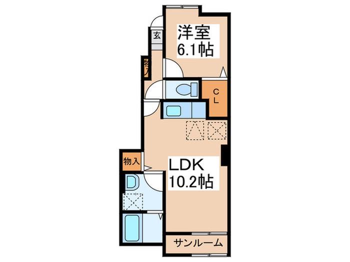 エスペランサVI(1LDK/1階)の間取り写真