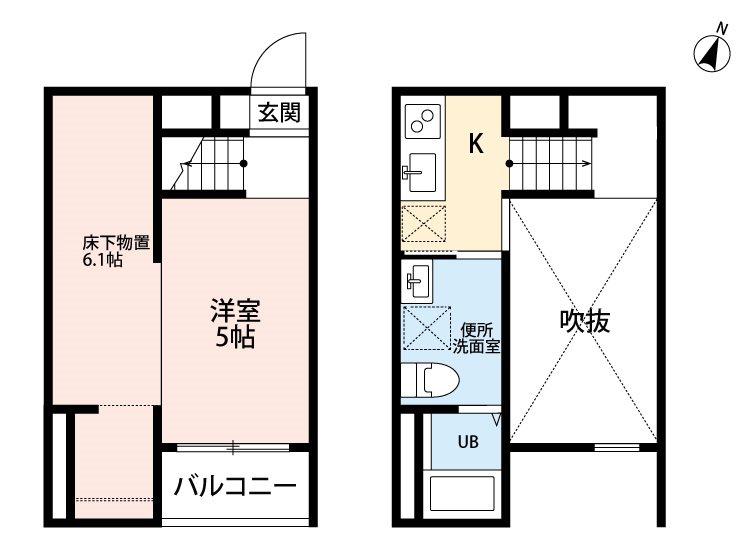 CIEL BLEU九重(ワンルーム/1階)の間取り写真