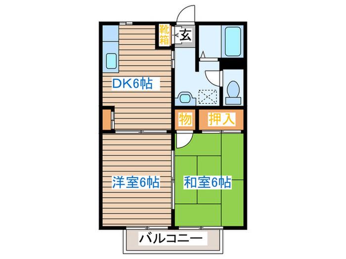 グランシード南(2DK/2階)の間取り写真