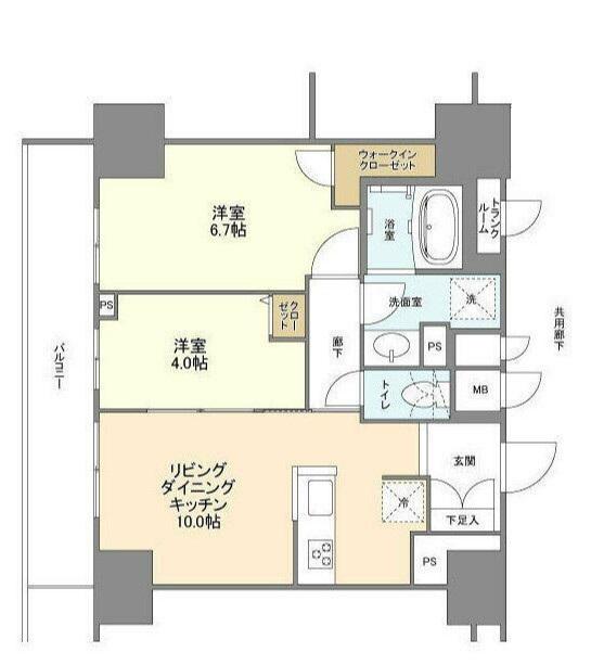 BLESS蔵前 BLESS蔵前(2LDK/12階)の間取り写真