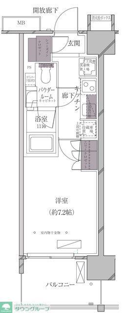 A-STANDARD芝浦(1K/7階)の間取り写真