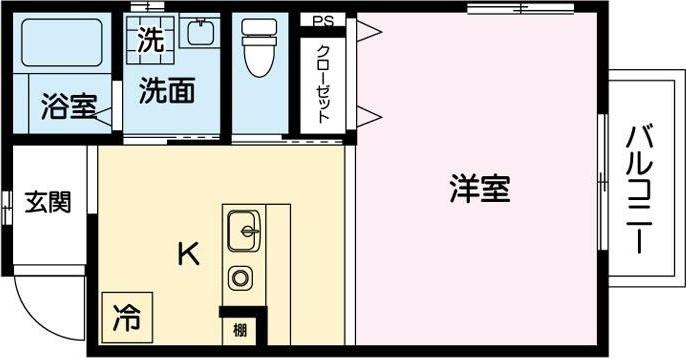アラバスタ東川口(1K/1階)の間取り写真