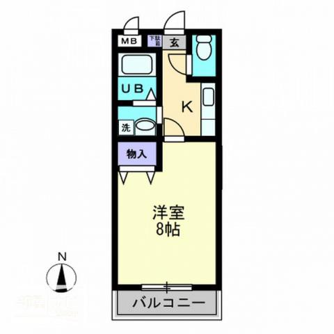 クレールオゴ(1K/2階)の間取り写真