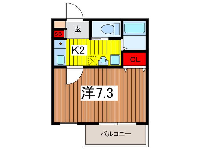 メゾン・ド・ピア(1K/2階)の間取り写真