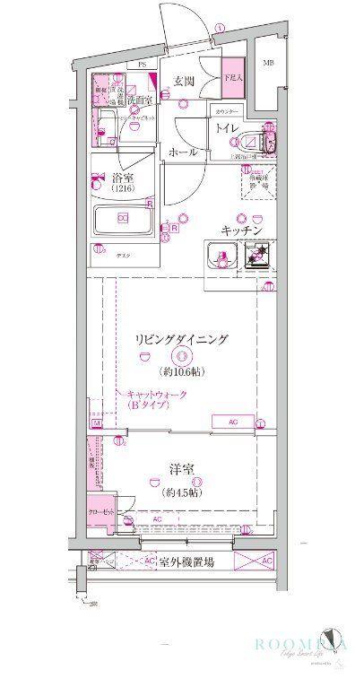 ベルシードステアー西早稲田(1LDK/3階)の間取り写真