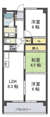 フローラ長田(3LDK/4階)の間取り写真