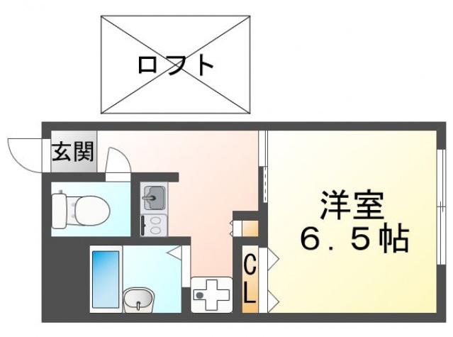 フォレスタ山手町(1K/2階)の間取り写真