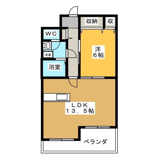 ローズグロウマンション(1LDK/3階)の間取り写真