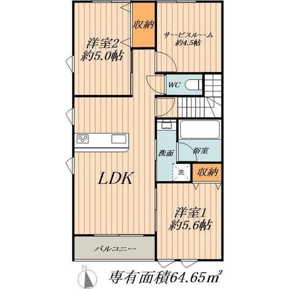 DIAMOND RICH(3LDK/2階)の間取り写真