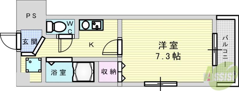 ローズハイツT・K(1K/2階)の間取り写真