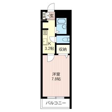 ディアコート豊島園(1K/1階)の間取り写真