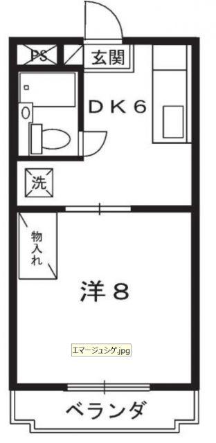 ステラハウス(1DK/1階)の間取り写真