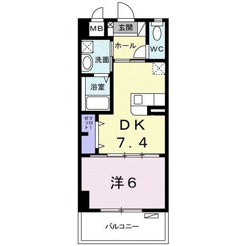 エテルノ アロッジオ(1DK/3階)の間取り写真