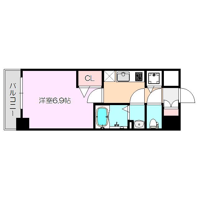 ベラジオ三国駅前(1K/4階)の間取り写真