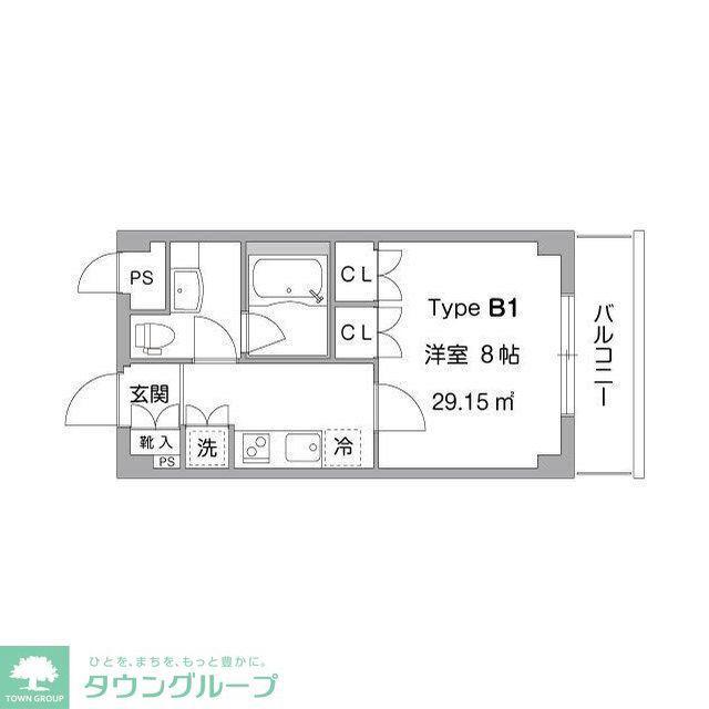 ガーデン中野(1K/1階)の間取り写真
