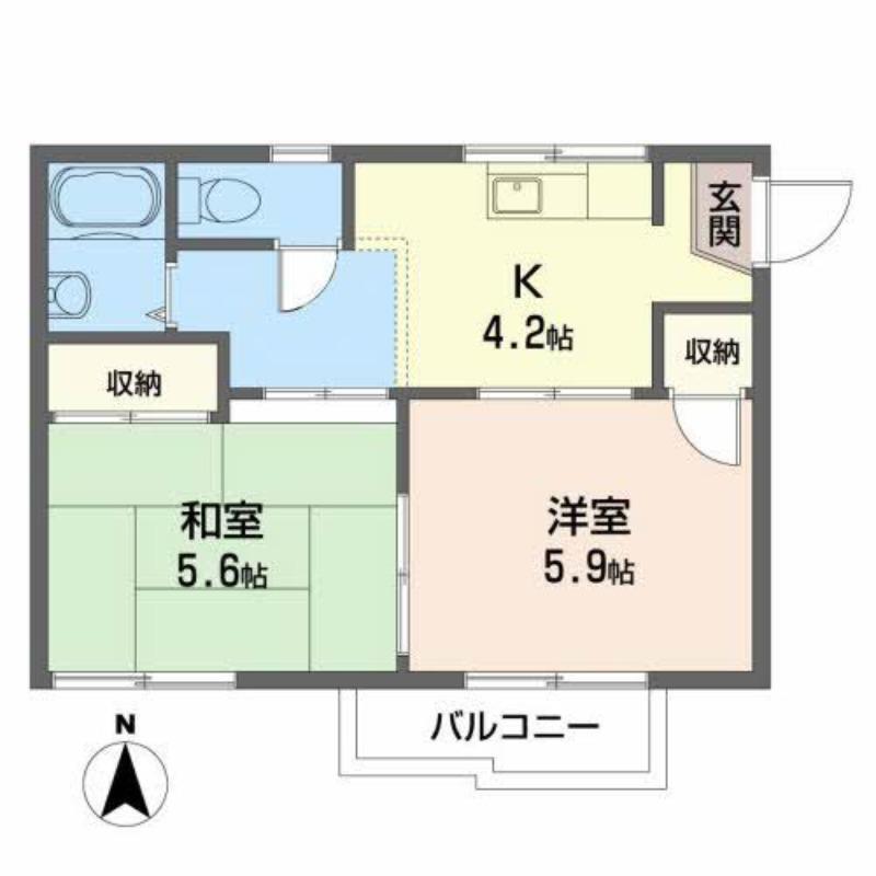 ハウスTI(2K/2階)の間取り写真