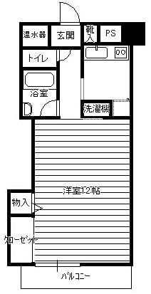 東急ドエルアルス片平(1K/2階)の間取り写真
