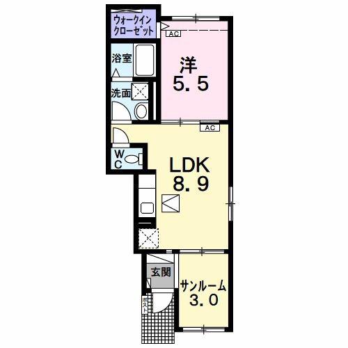 アルモニー ヴィラージュ(1LDK/1階)の間取り写真