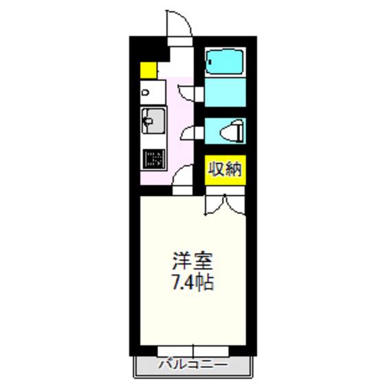 ガーデンプレイス中居町(1K/2階)の間取り写真