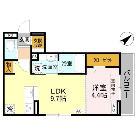 LA CHANCE和田町(1LDK/3階)の間取り写真