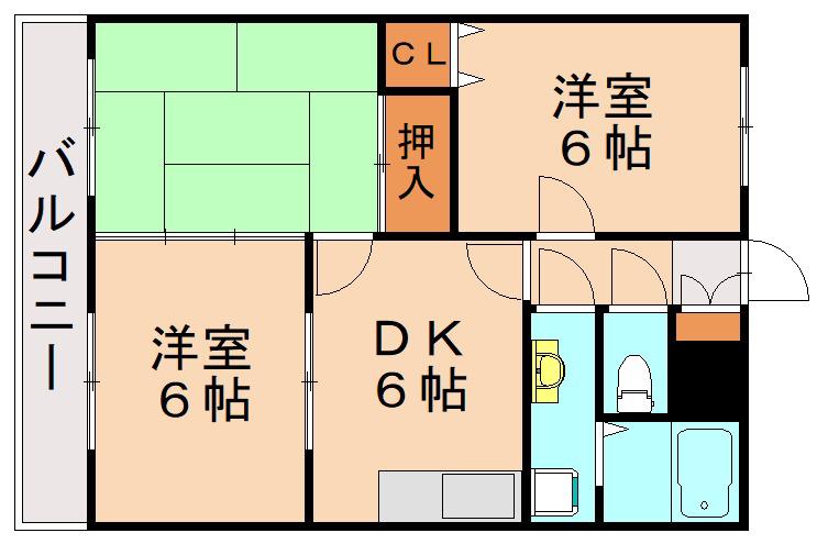 きぬたロイヤルハイツ(3DK/1階)の間取り写真