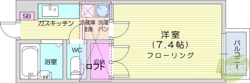 コーポ向日葵(1K/2階)の間取り写真
