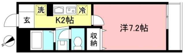 グランコート浜田山(1K/1階)の間取り写真