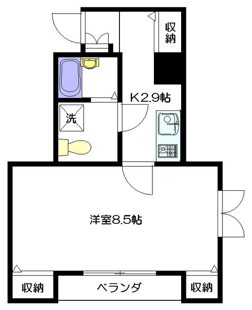アーバン クレスト 西新宿(1K/3階)の間取り写真