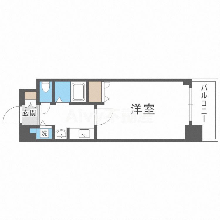 プレサンス本町プライム(1K/9階)の間取り写真
