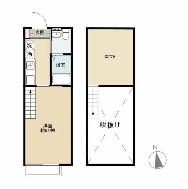 PATIO(1K/1階)の間取り写真