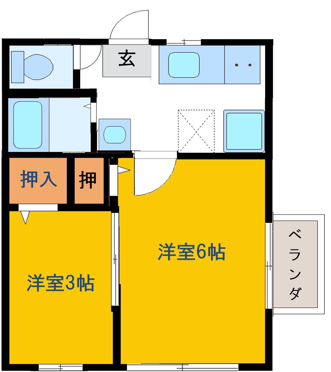 パルティール(2K/1階)の間取り写真