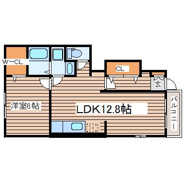 アルカンシエル(1LDK/1階)の間取り写真