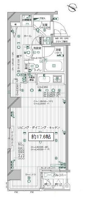 デュオスカーラ兜町(ワンルーム/8階)の間取り写真