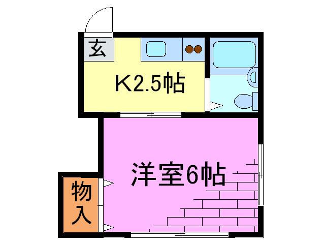 サニ-サイド国立I(1K/2階)の間取り写真