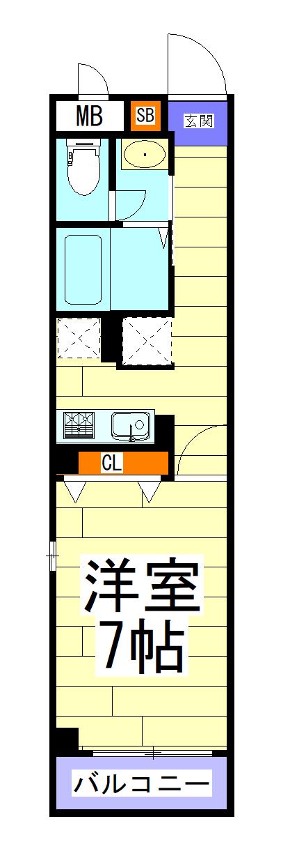 リヴァージュ出来島(1K/3階)の間取り写真