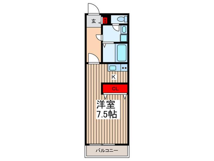 リースランド浦和(1K/3階)の間取り写真