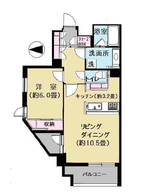 ミオ・カステーロ(1LDK/10階)の間取り写真