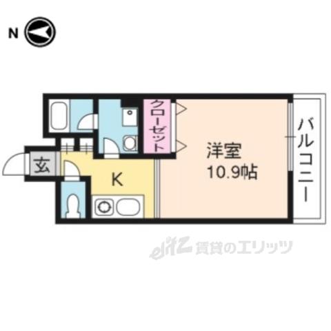 宝源ビル(1K/8階)の間取り写真