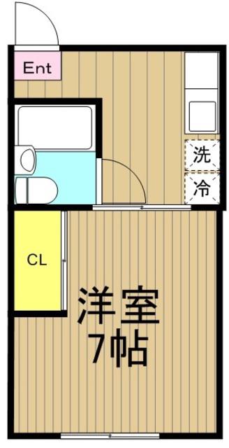 タウンハイツ(ワンルーム/3階)の間取り写真