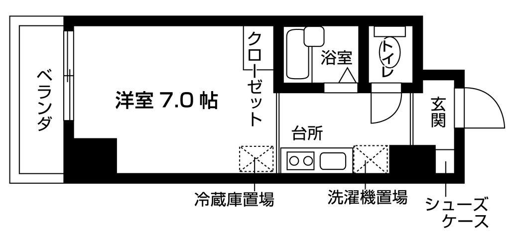 アルス・ヤマナガ(ワンルーム/4階)の間取り写真