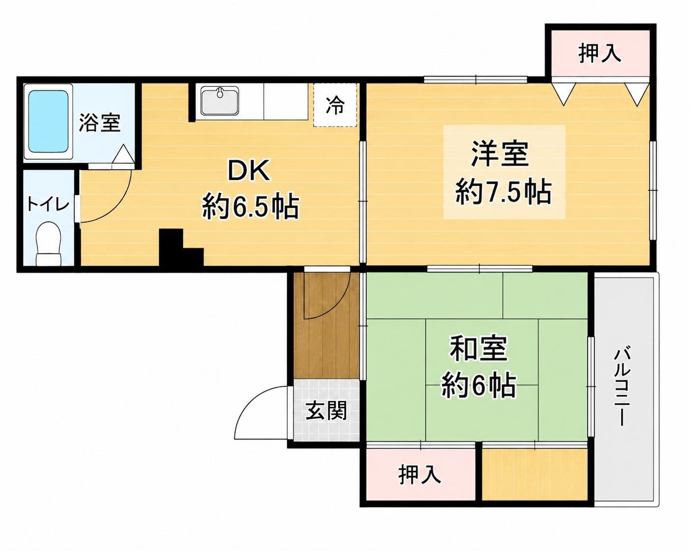 第3タナックマンション(2DK/5階)の間取り写真